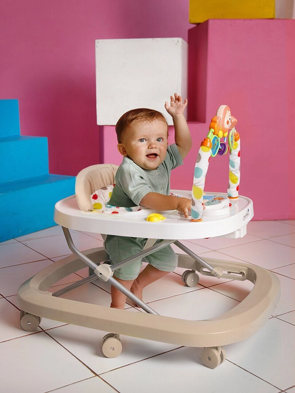 Ходунки детские с электронной игровой панелью AmaroBaby Walking Baby Beige 666b5de36fe713cf0178c12c033c8cf5