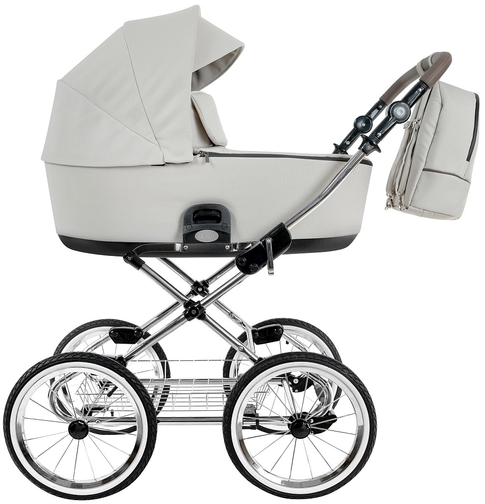 Коляска 2 в 1 Roan Bass Next Classic, d14 (Marzipan/Black/руч.Cappuccino)