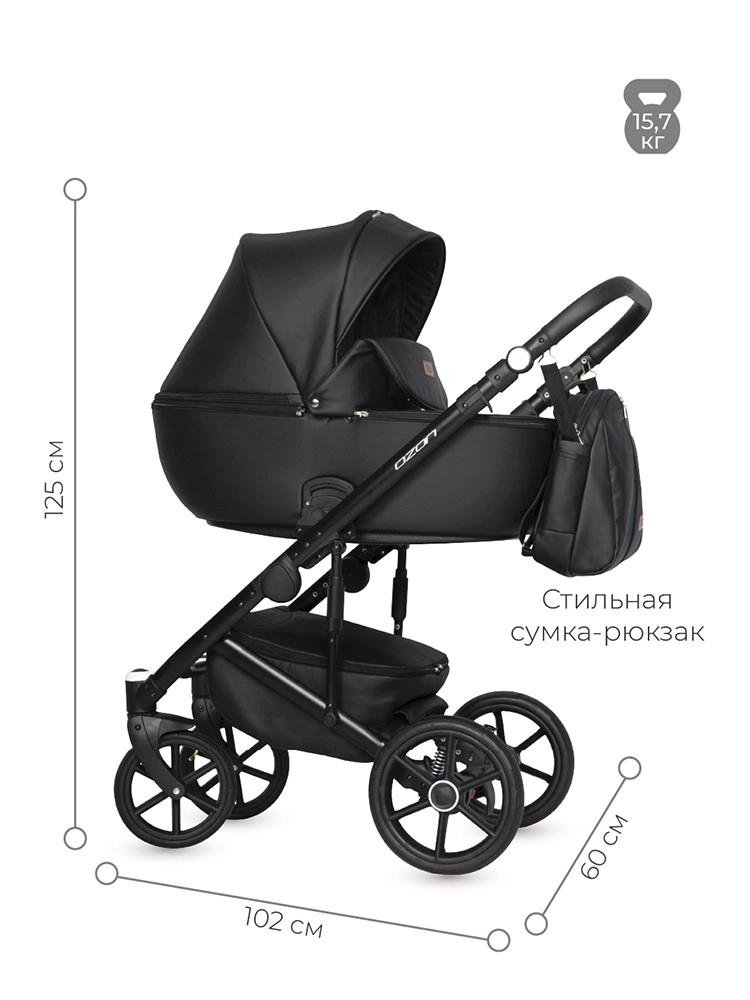 Коляска 2 в 1 RIKO BASIC OZON 06 черный 0coh2e63gntv0us4agko06kt73cztqb5