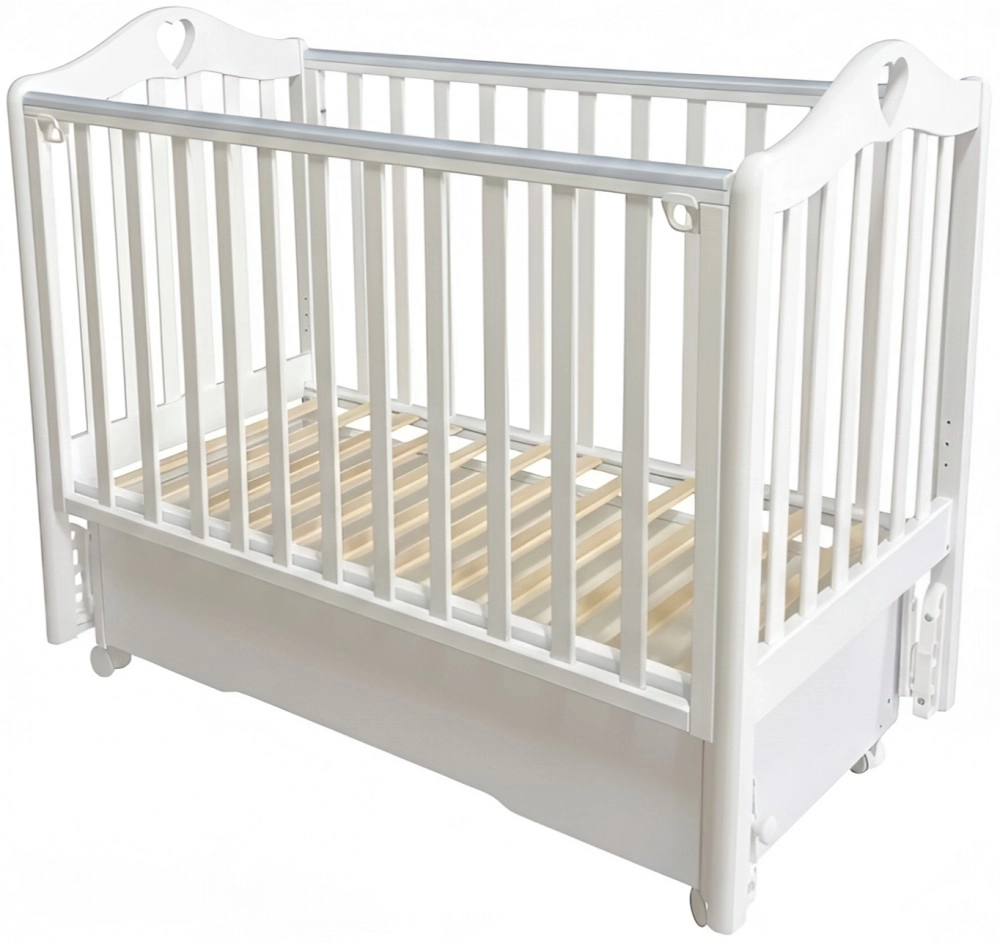 Детская кроватка КЕДР Дарина 2 (Karolina 4/6) (белый)