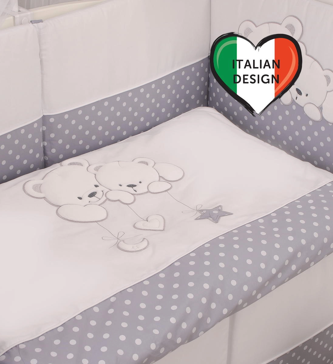 Комплект постельного белья Lepre Sweet Bears 6 предметов (125*65) 23 серый/горох 1nax6twjnraihs5402fny75tlmugyhlo