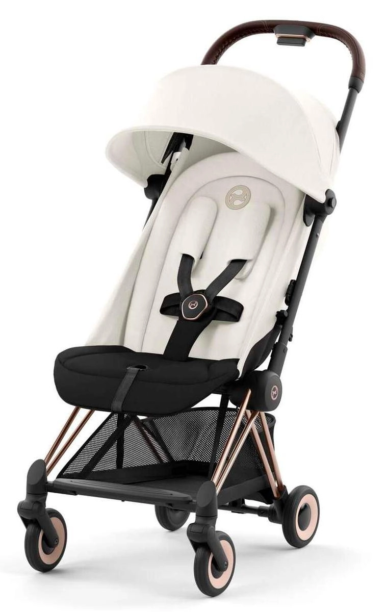 Прогулочная коляска Cybex Coya (Rosegold Off White с дождевиком и бампером)