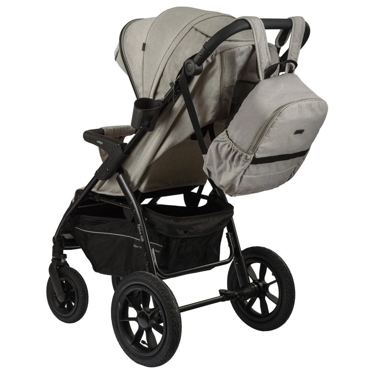 Прогулочная коляска INDIGO EPICA XL AIR с сумкой  бежевый zoy0kx5ifx24ffrg57efuug2bwhwhtrd