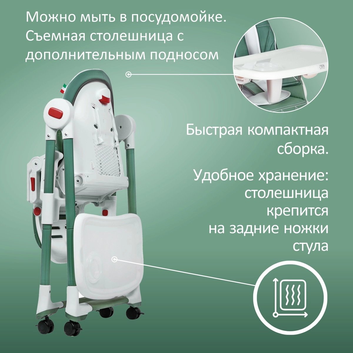 Стульчик для кормления Sweet Baby Modern Malachite s9lg1yg0owwaqrmlytr3rnujp53q3xha