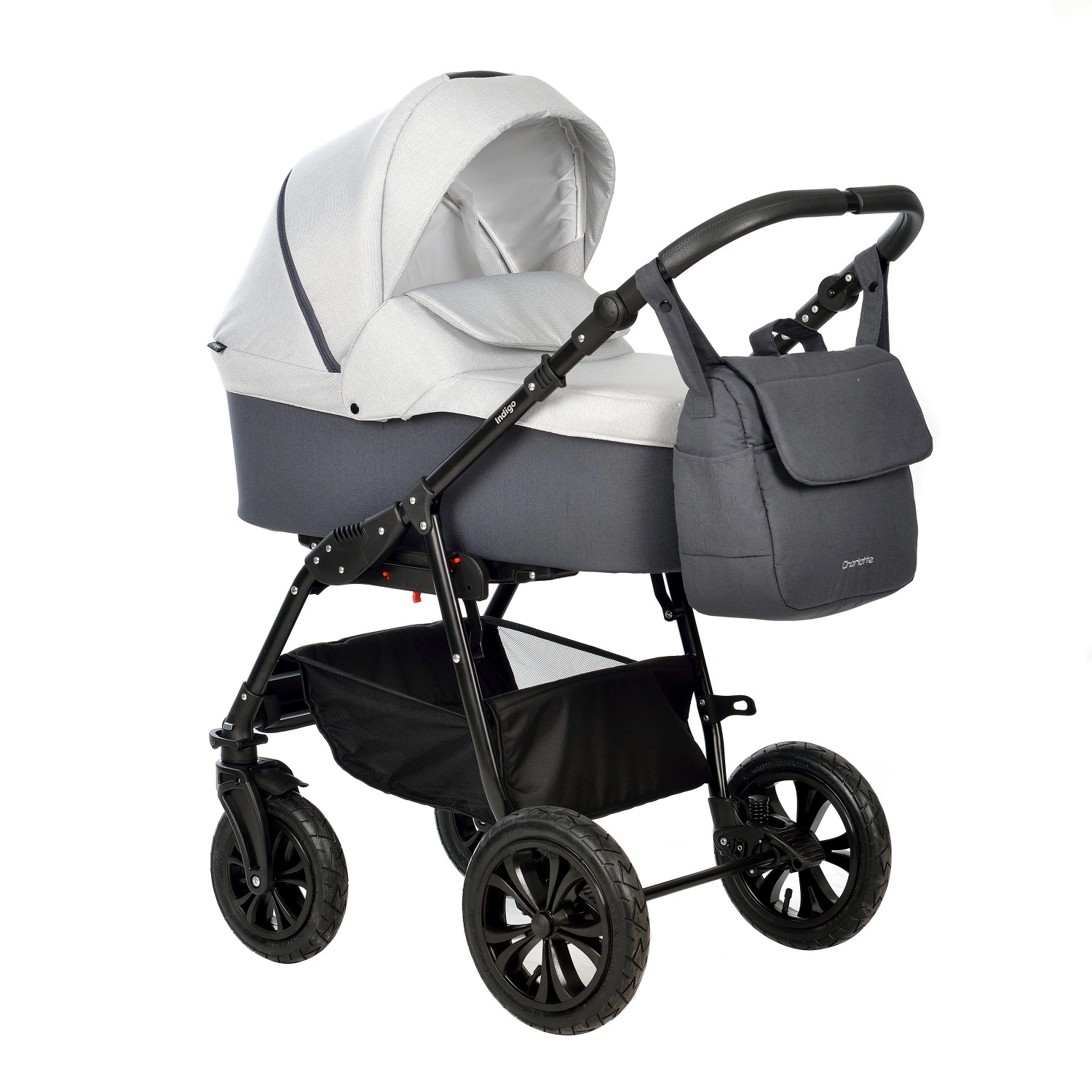 Коляска 2 в 1 Indigo CHARLOTTE Sity  т.серый+св.серый 6da1984fbc7b2e7de31c30187a30a852