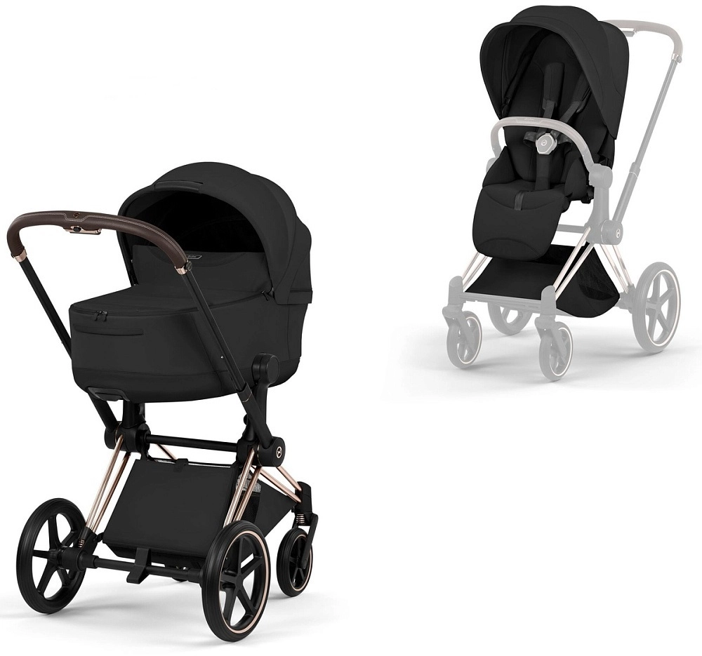 Коляска 2 в 1 Cybex Priam V Rosegold Style Collection (Sepia Black)