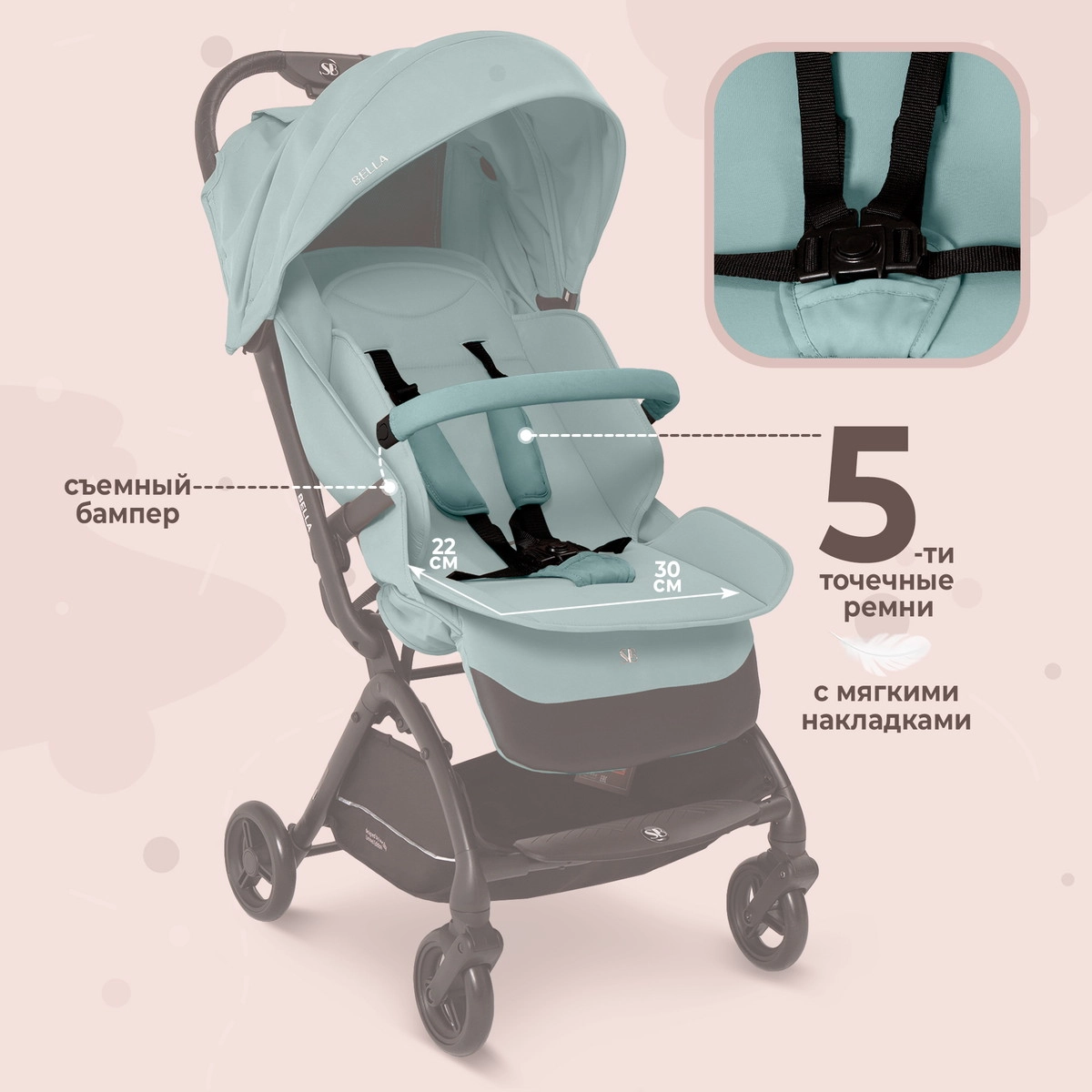 Прогулочная коляска Sweet Baby Bella green flr4cmah5fe0h2fzfokt6cecahgrgo36