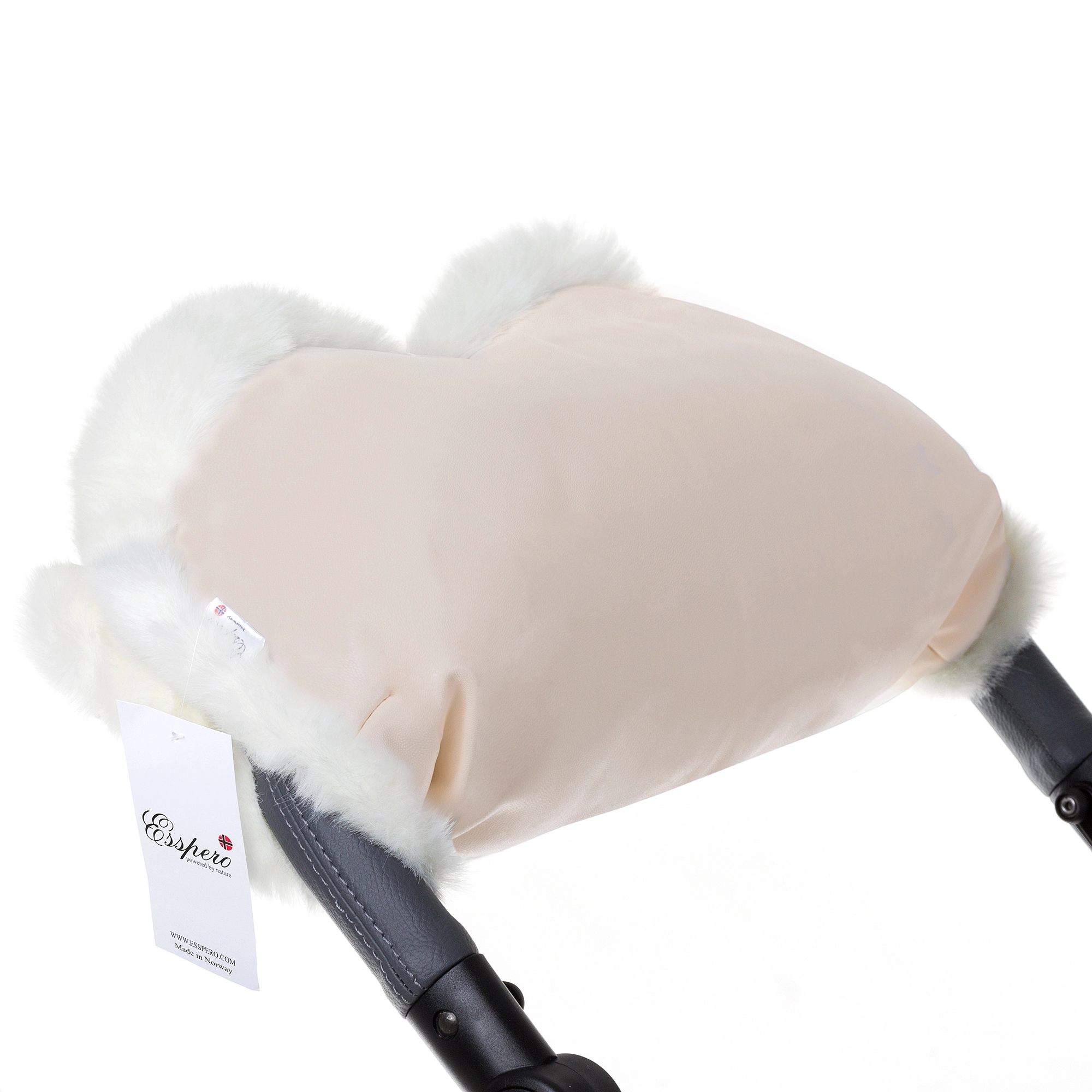 Муфта для рук на коляску Esspero LIT Leatherette (эко-кожа) (beige/white)