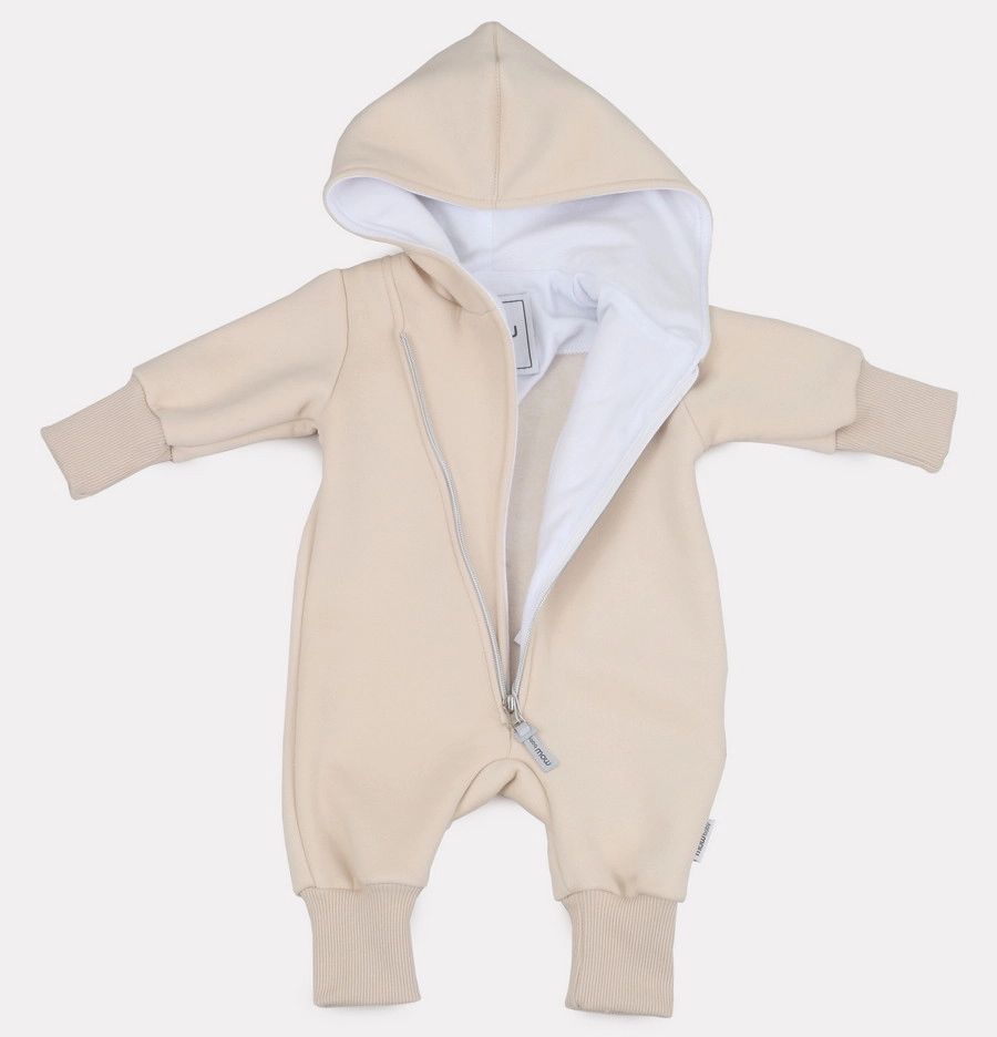 Комбинезон демисезонный MowBaby Fancy с капюшоном 68 vanilla beige ubijyqd85hp03dqt7csg65kibqa380su