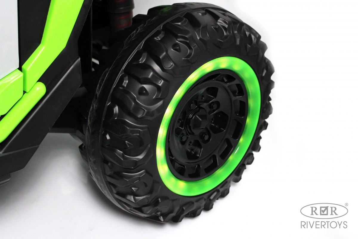 Детский электромобиль RiverToys E001EE серо-зеленый ueyhif62wrm9uto8923si0ifdy6hzxk8