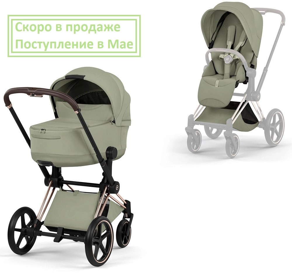 Коляска 2 в 1 Cybex Priam V Rosegold Style Collection (Sage Green)