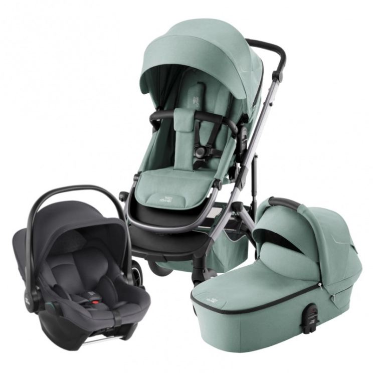 Коляска 3 в 1 Britax Römer Smile 5Z автокресло Baby-Safe Core (Jade Green/Midnight Grey)