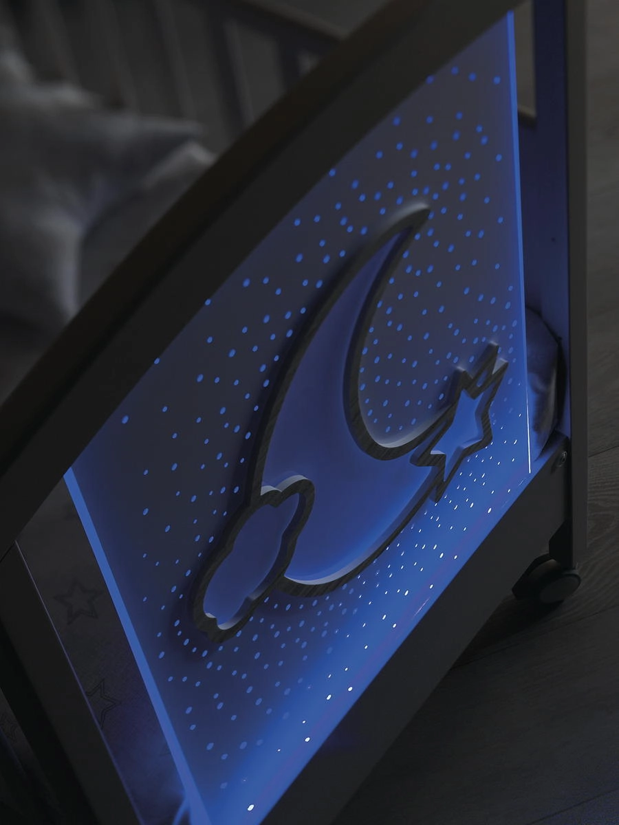 Детская кроватка Erbesi Moon LED Белый ikj5s8hdaikwm903ywi7txi0rawmcr0k