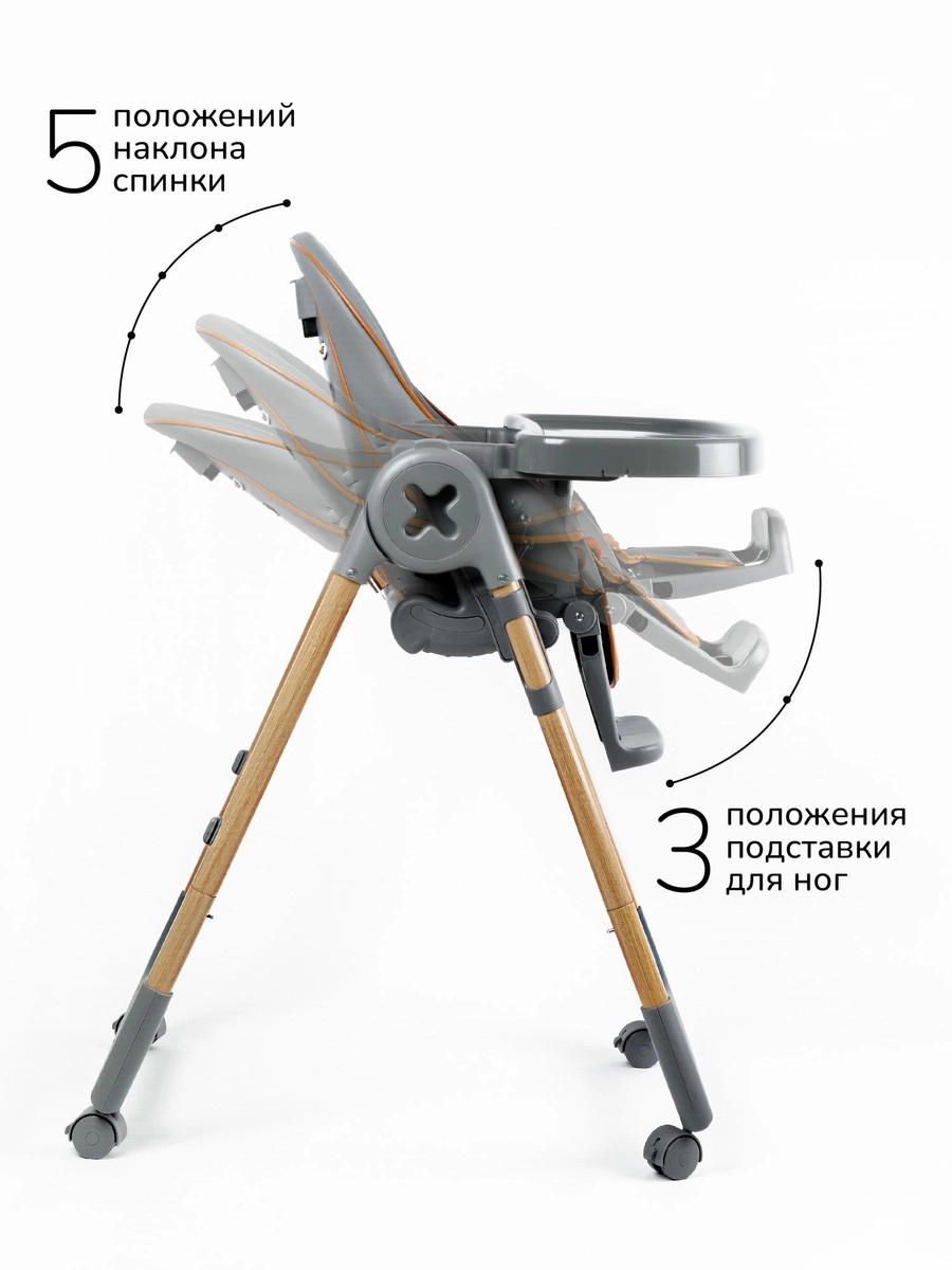 Стульчик для кормления Amarobaby Elegant Серый n9xiqklwphxd3ir635dttjsk10oe5ygx