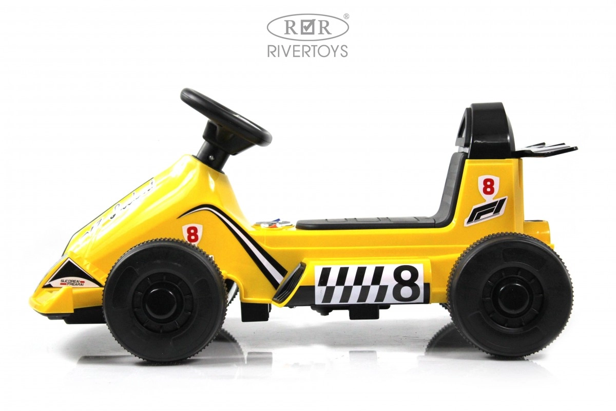 Детский электромобиль RiverToys K008PX желтый kg326epuylvfq66s87g04xkxzxvelfud
