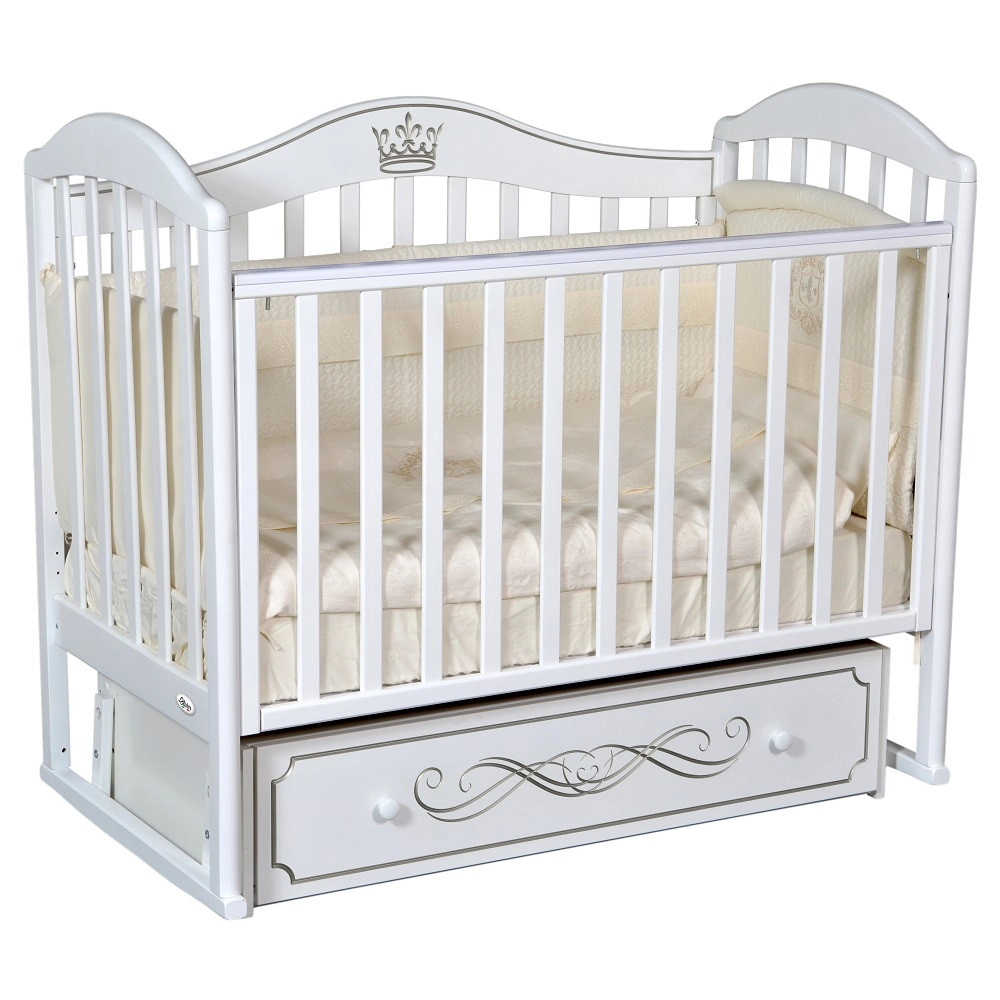 Детская кроватка Oliver Camilla Elite с универсальным маятником и ящиком Белый v3yfz750o5ub3wv0st1gyzez6lvc3mh6