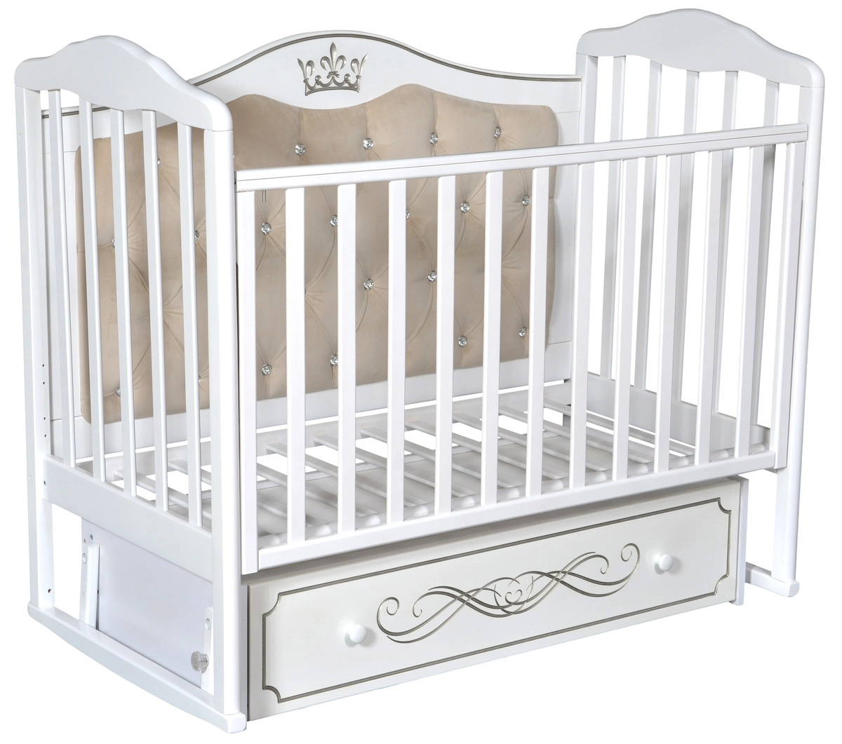 Детская кроватка АНТЕЛ Alita 777 УМ мягкая спинка Белый tel3v6n4rdvj1u4vte1ftm57pwb7yjr0