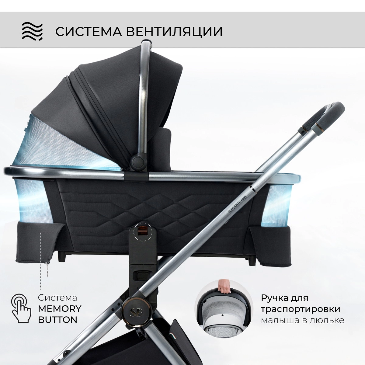 Коляска 2 в 1 Sweet Baby Elegante BRD Black xemoexlnvribmypje4h3o9ncaud1wwti