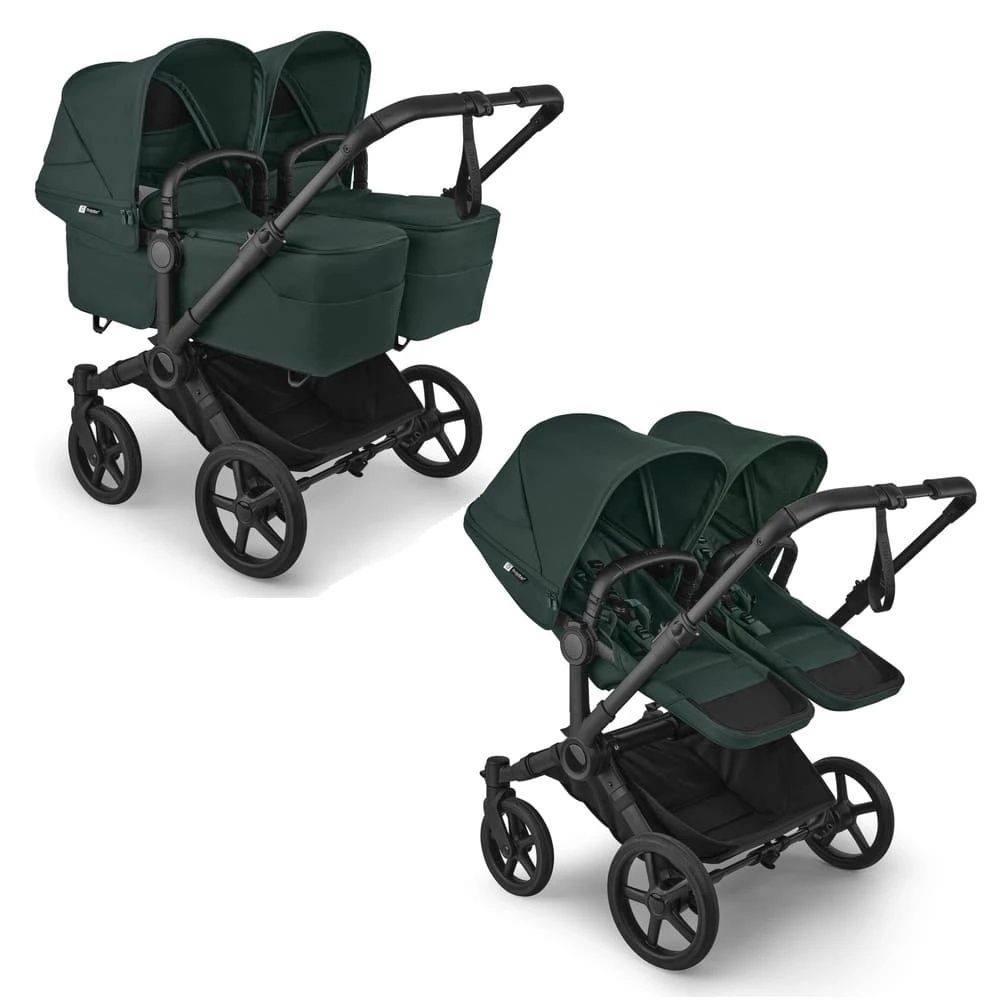 Коляска для двойни 2 в 1 Bugaboo Twin Donkey 6 (Black/Fern Green)