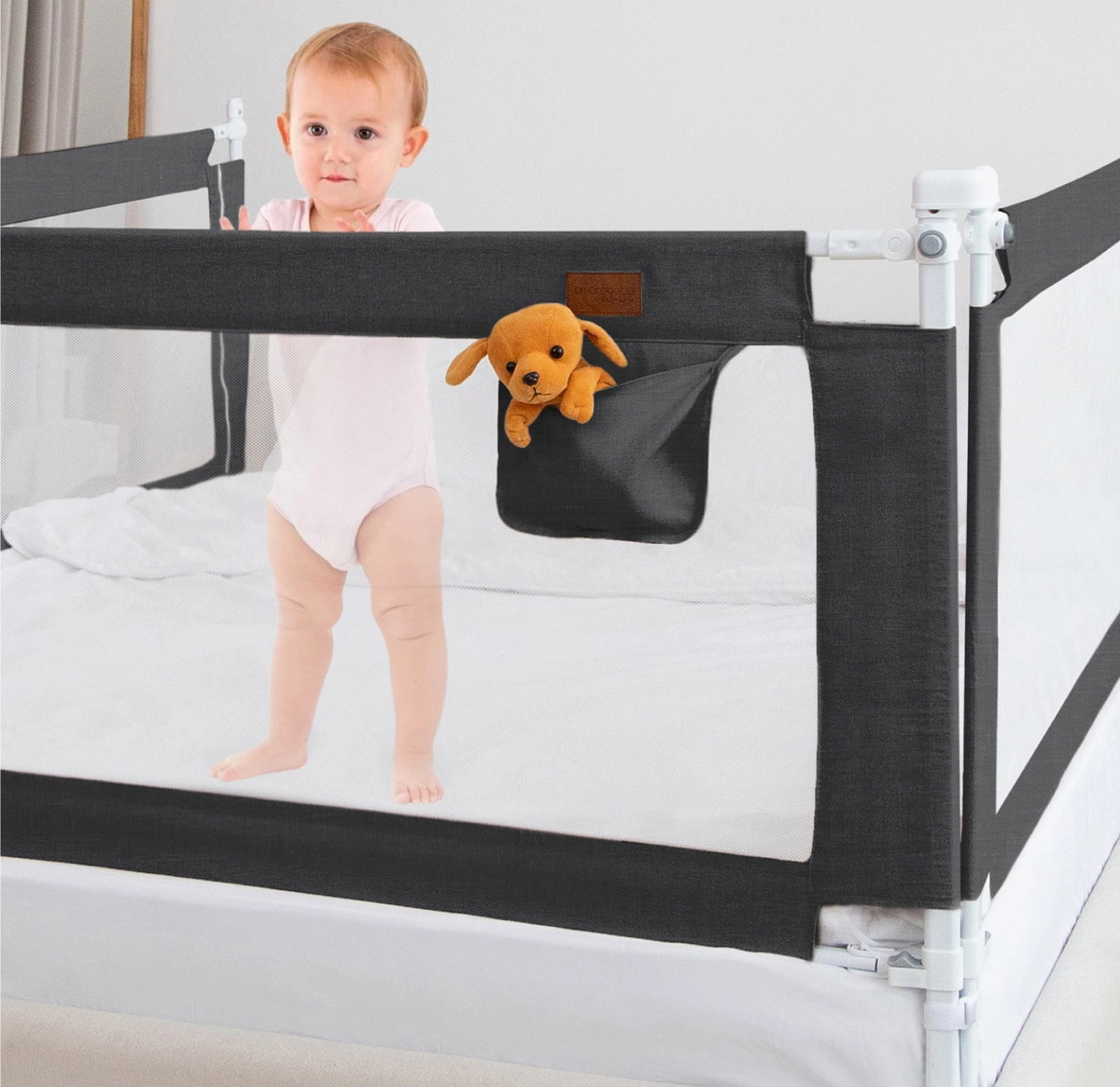Барьер для кровати AmaroBaby Linear 140 см черный 7b4kdiwnurnq51wrnmkh3kvh6r5wrb97