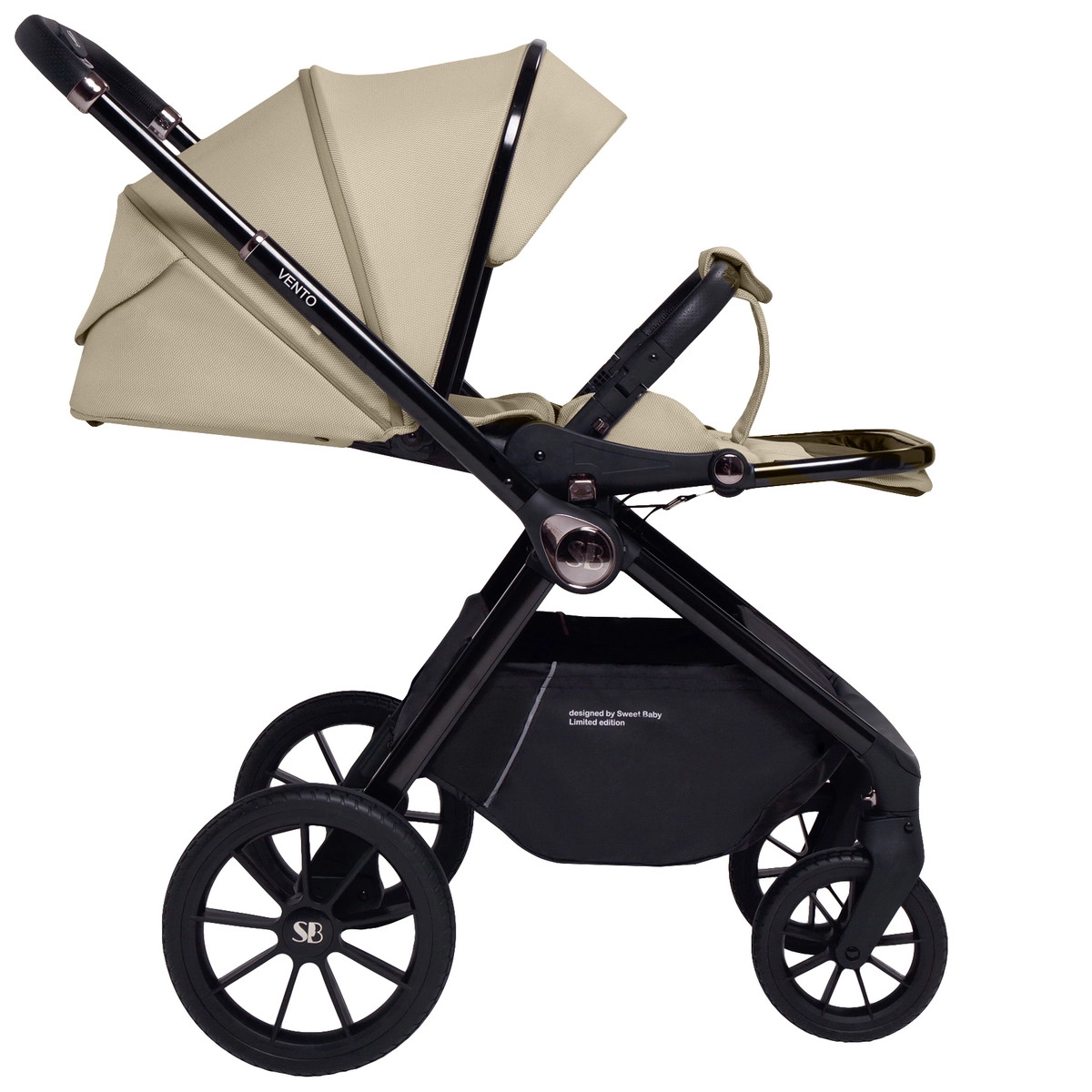 Детская коляска Sweet Baby Vento Black 3 в 1 Beige 5ffcwh0zh9nh5q3e3uygw9ezsc3kjm20