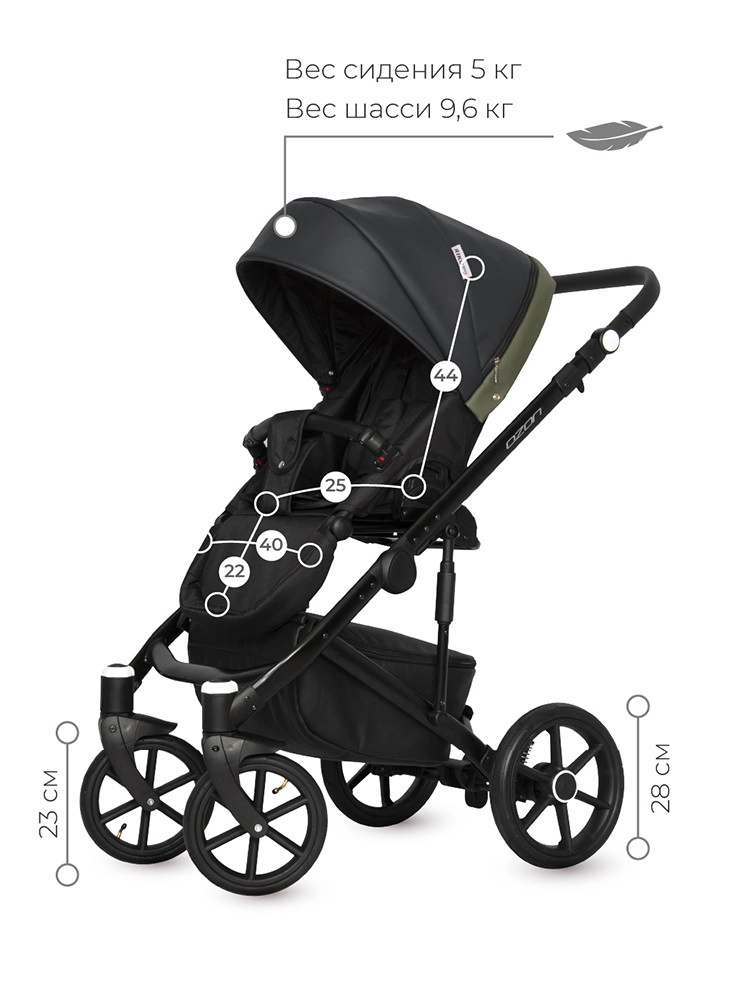 Коляска 2 в 1 RIKO BASIC OZON 02 черно-зеленый gs8g5m7des6c0a60fnthsjhrll3yu62o
