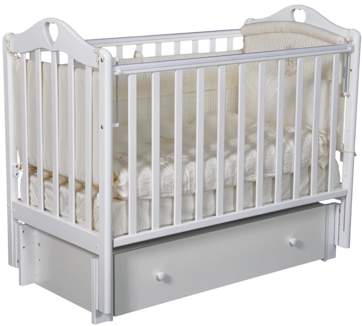 Детская кроватка ByTwinz Estelle 6 универсальный маятник белый 7dyshtludws01lbtngc1rsvy4ligccs6