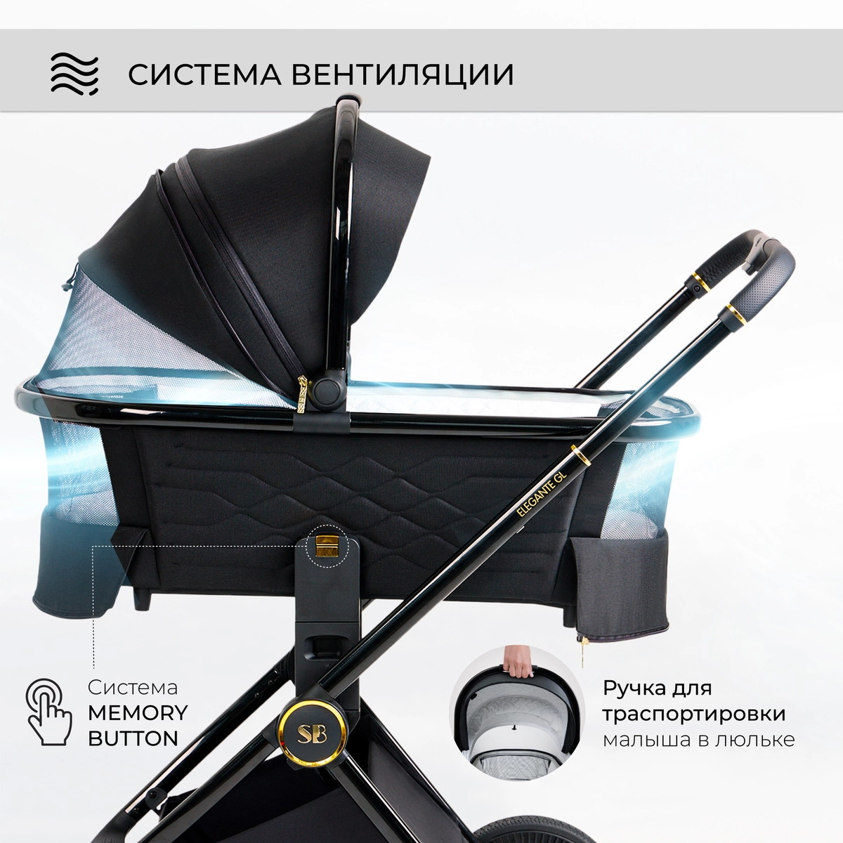 Коляска 2 в 1 Sweet Baby Elegante GL Black ucu090zg0wfd0g8kyboo162ht62jxd2g