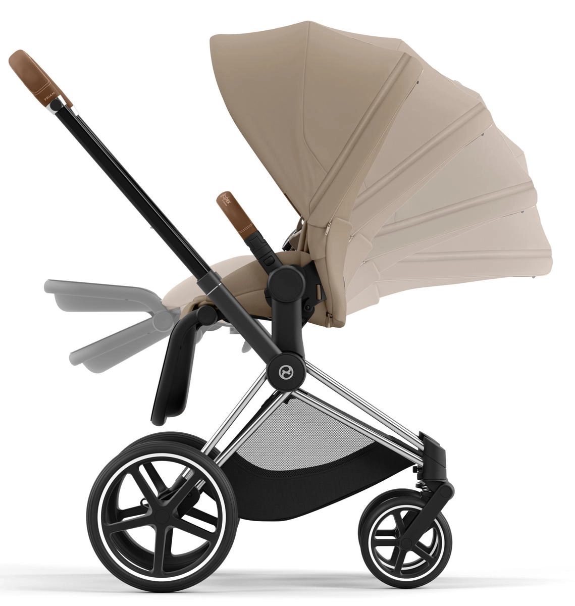 Коляска 2 в 1 Cybex Priam IV (шасси Chrome Brown) Cozy Beige ybm3f4l450kdjsv36w0q17ers87q5t5t