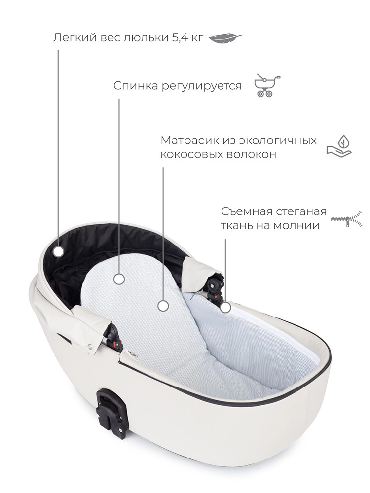 Коляска 2 в 1 RIKO BASIC OZON 07 белый o2bqy2fbcby2033930bpcgoympi7qyqw