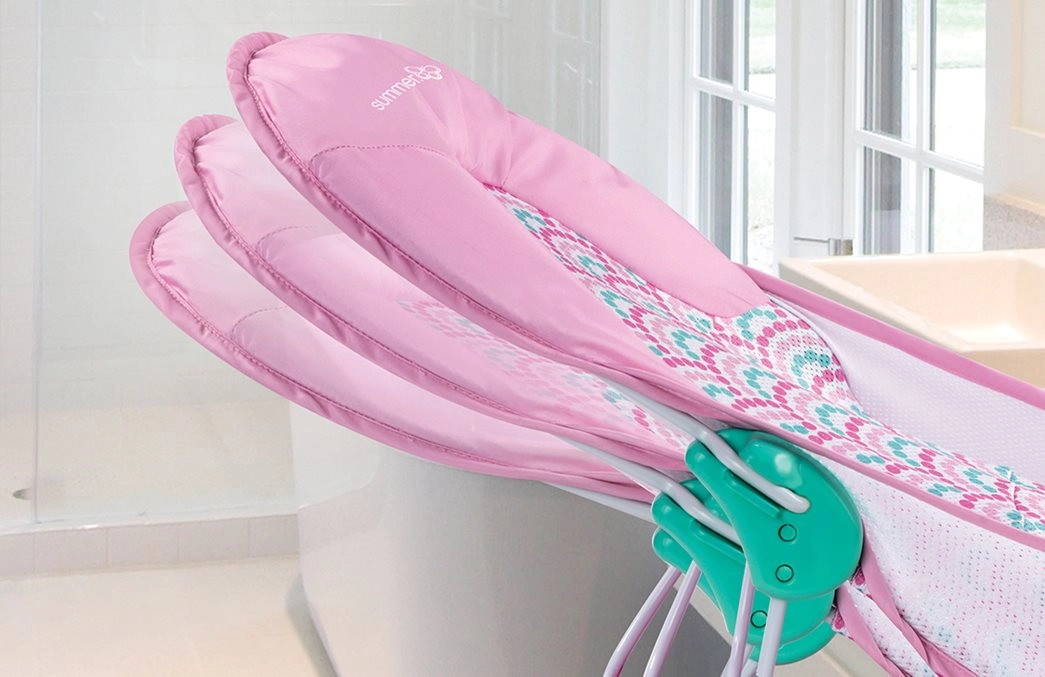 Лежак с подголовником для купания Summer Infant Deluxe Baby Bather розовый/волны x8b51ufo3dmnz3tsui1e3b021978iae5