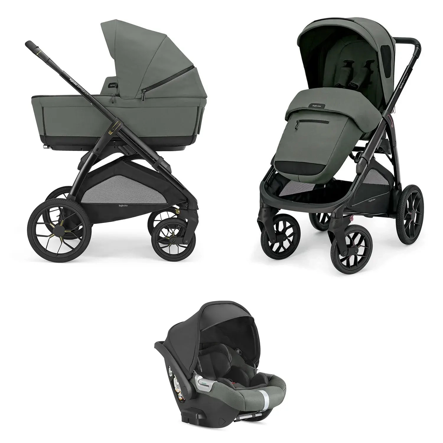 Коляска 3 в 1 Inglesina Aptica XT (DRW I-Size) с подставкой под люльку Stand Up (Taiga Green 2025)