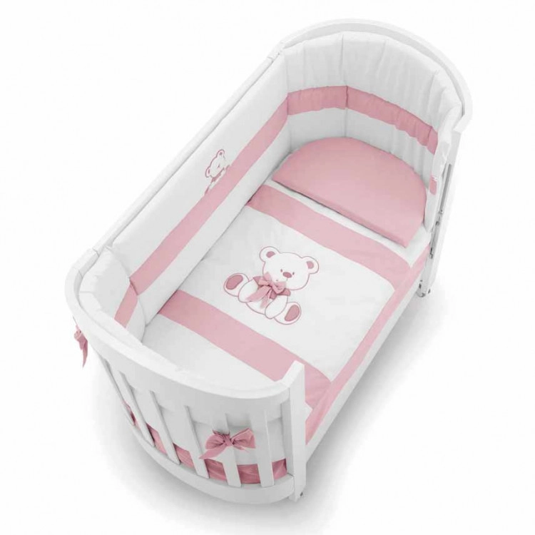 Комплект постельного белья Erbesi Tato Ovale (3 предмета) (Белый/Розовый)