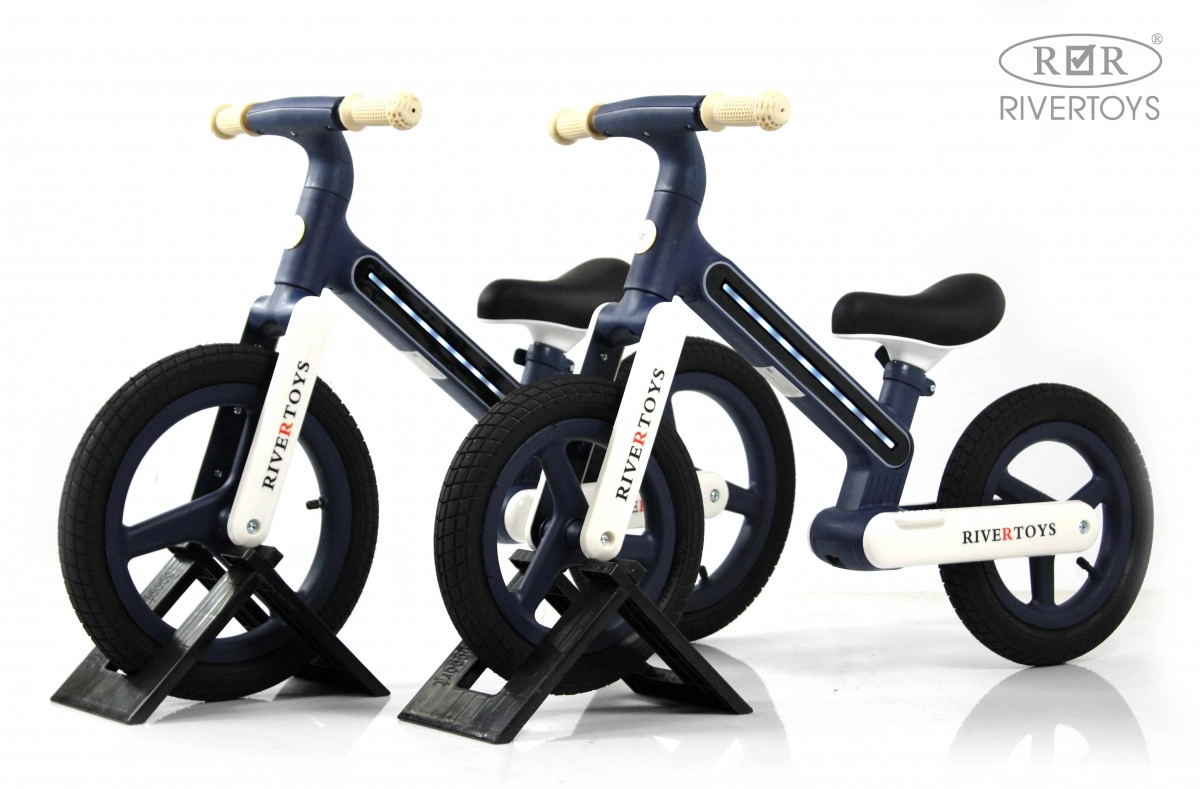 Детский беговел RiverToys HB-002 сине-белый u897p2xzfw58f04mo18124mnwy4q34vq