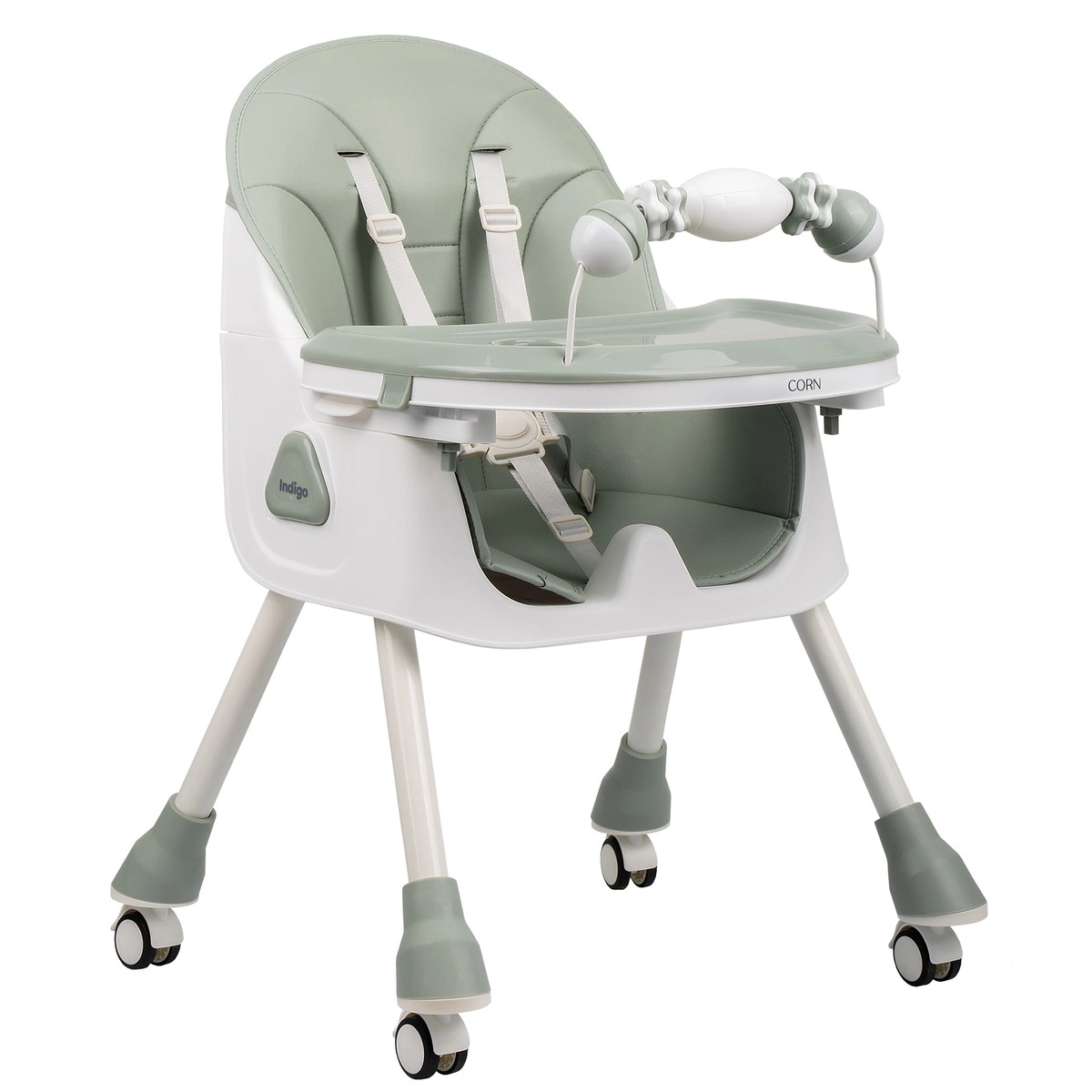 Стульчик для кормления Indigo Corn зеленый-серый qhcgifxuxmekeac4yp1izdpn2v34e0nk