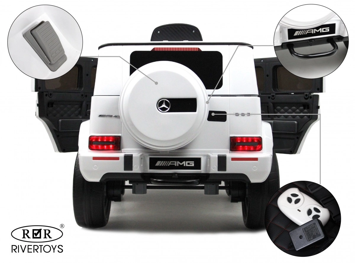 Детский электромобиль RiverToys Mercedes-AMG G63 4WD K999KK белый d7ny8y4zlllymbf27y77kkv28e0d7la0