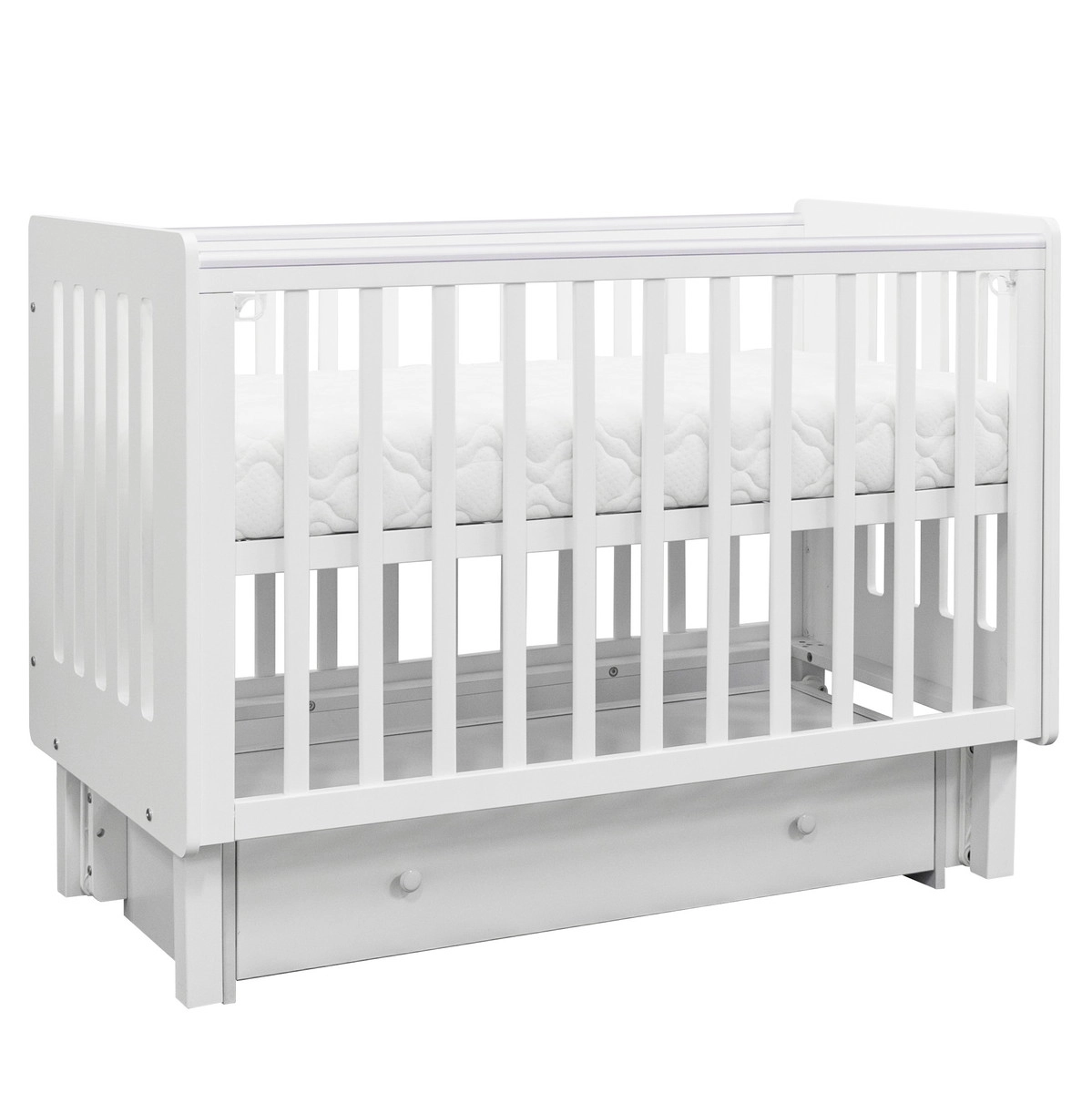 Детская кроватка ANTEMI Mari 120х60 с ящиком (Белый)