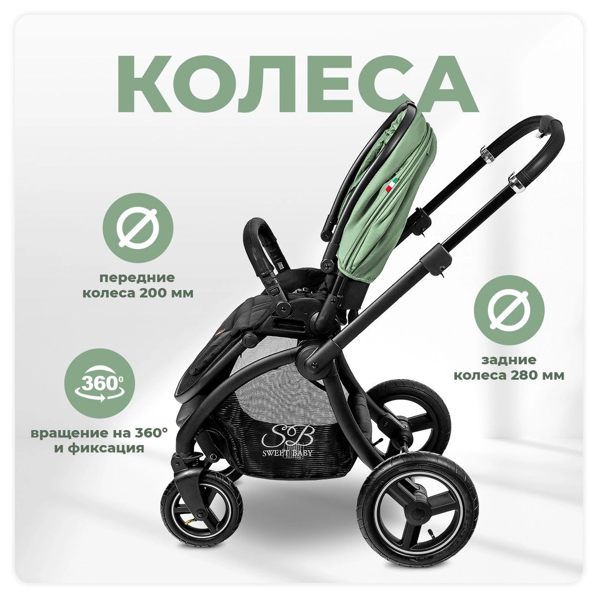 Прогулочная коляска Sweet Baby Cupola Green Neo nn5evigbz2fld5az1iyzkl4jnmpkmcky