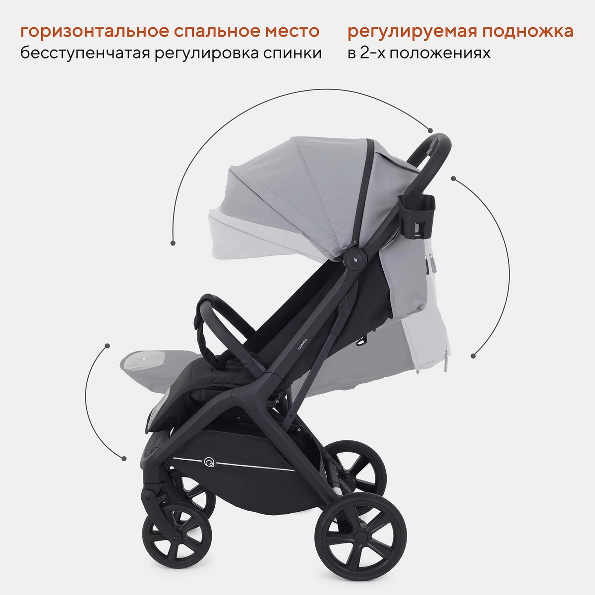 Прогулочная коляска RANT LUMOS Classic Grey uysdgofagb6rsm50fkyxswbk2498ya77