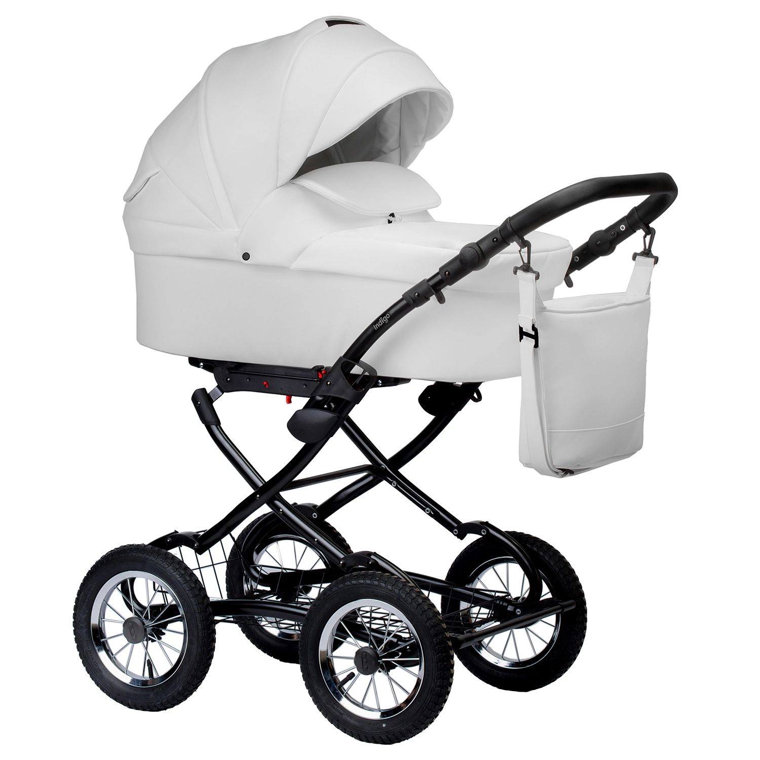 Коляска 2 в 1 Indigo BARBARA ECO Classic белая кожа ed772512e074658d1a6fa690e02a64d0