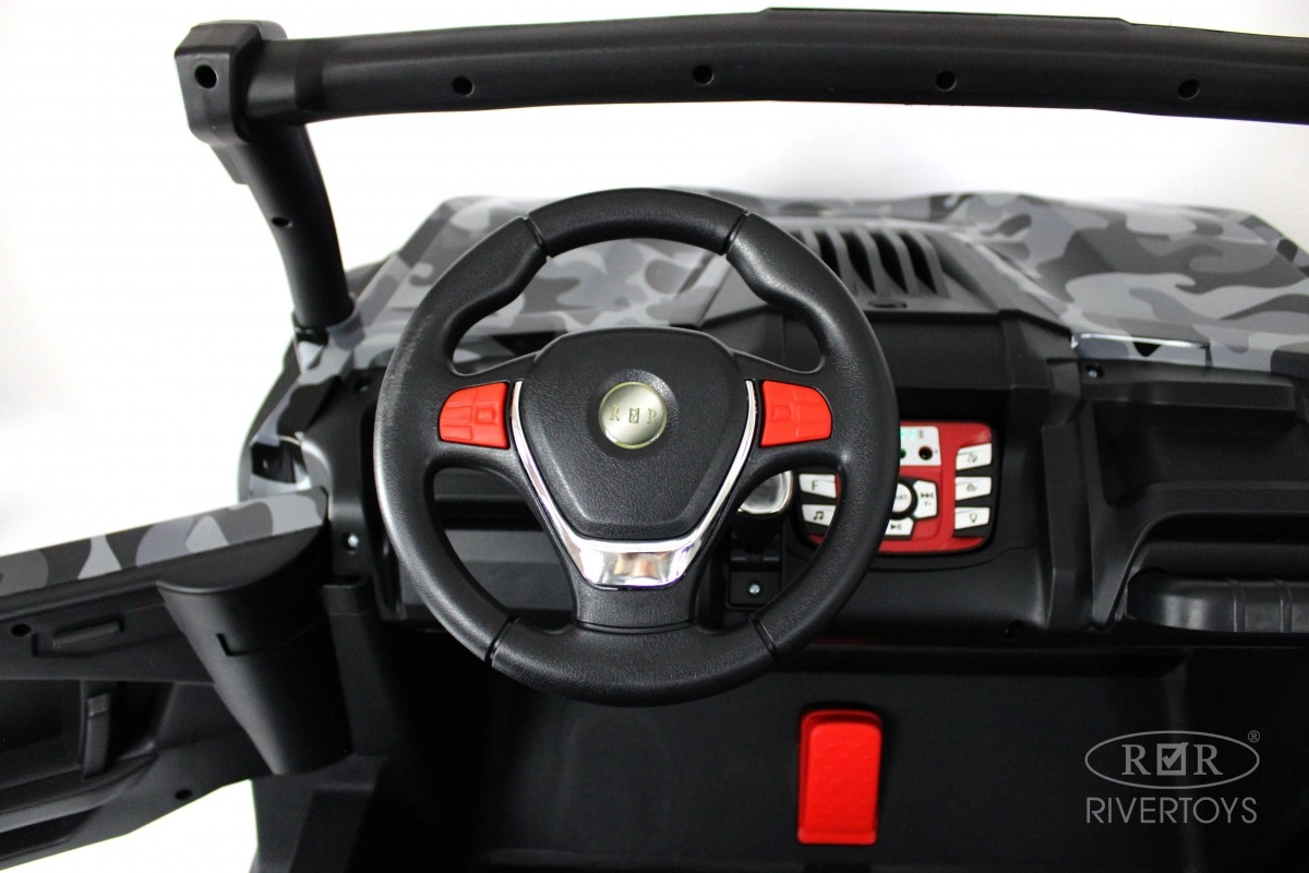 Детский электромобиль RiverToys Buggy P333PP серый камуфляж ei9xgk2kdp5zdrmla8gzlfic4dehu3u0