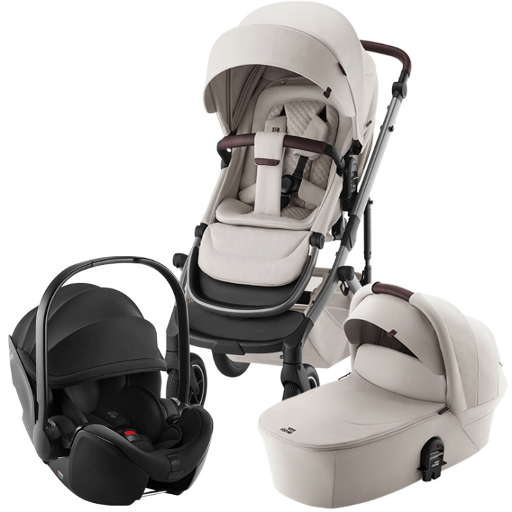Коляска 3 в 1 Britax Römer Smile 5Z Lux автокресло Baby-Safe Pro (Soft Taupe/Space Black)