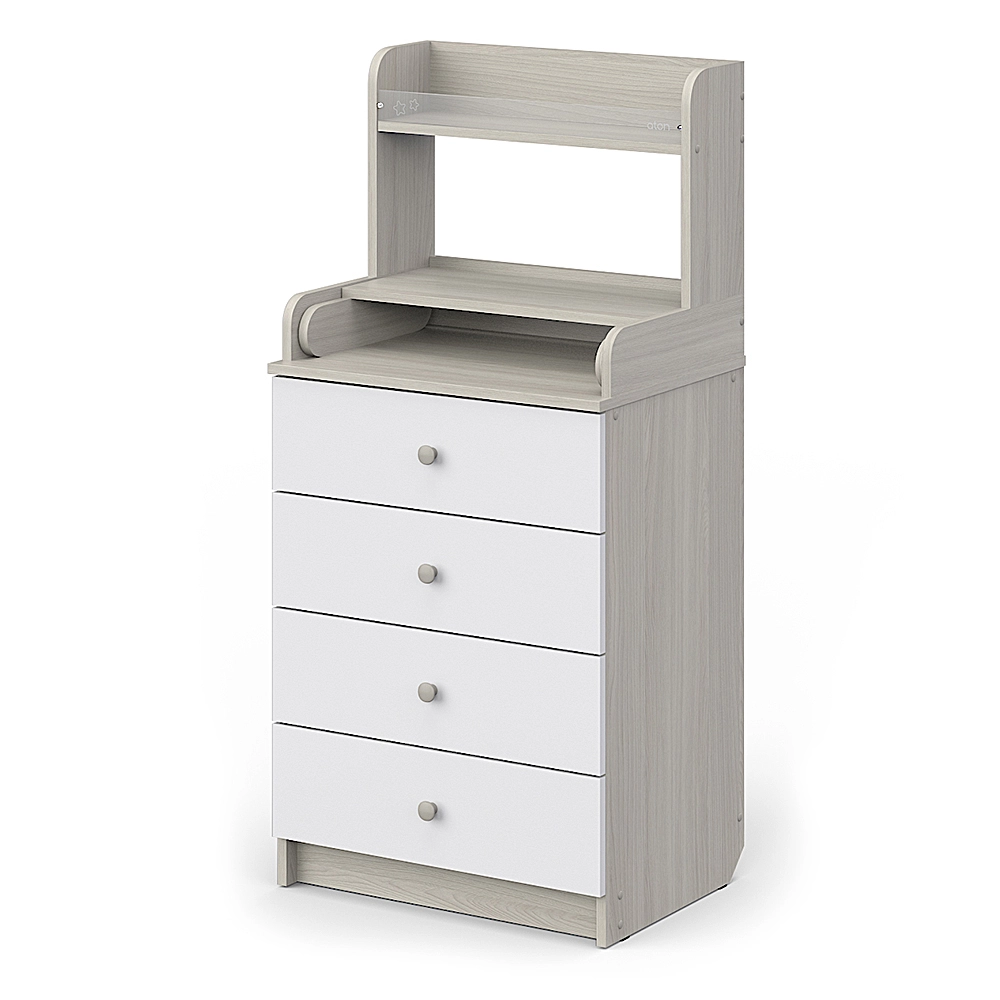 Пеленальный комод Атон Сириус 604 ЛДСП с полкой Шимо светлый-белый 108133771-pelenalnii-komod-aton-sirius-604-ldsp-s-polkoi-shimo-svetlii-belii