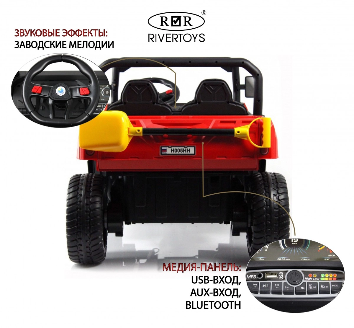 Детский электромобиль RiverToys H005HH красный 5u4vgjdigvzhnyoci4rcyeopnere2fcr