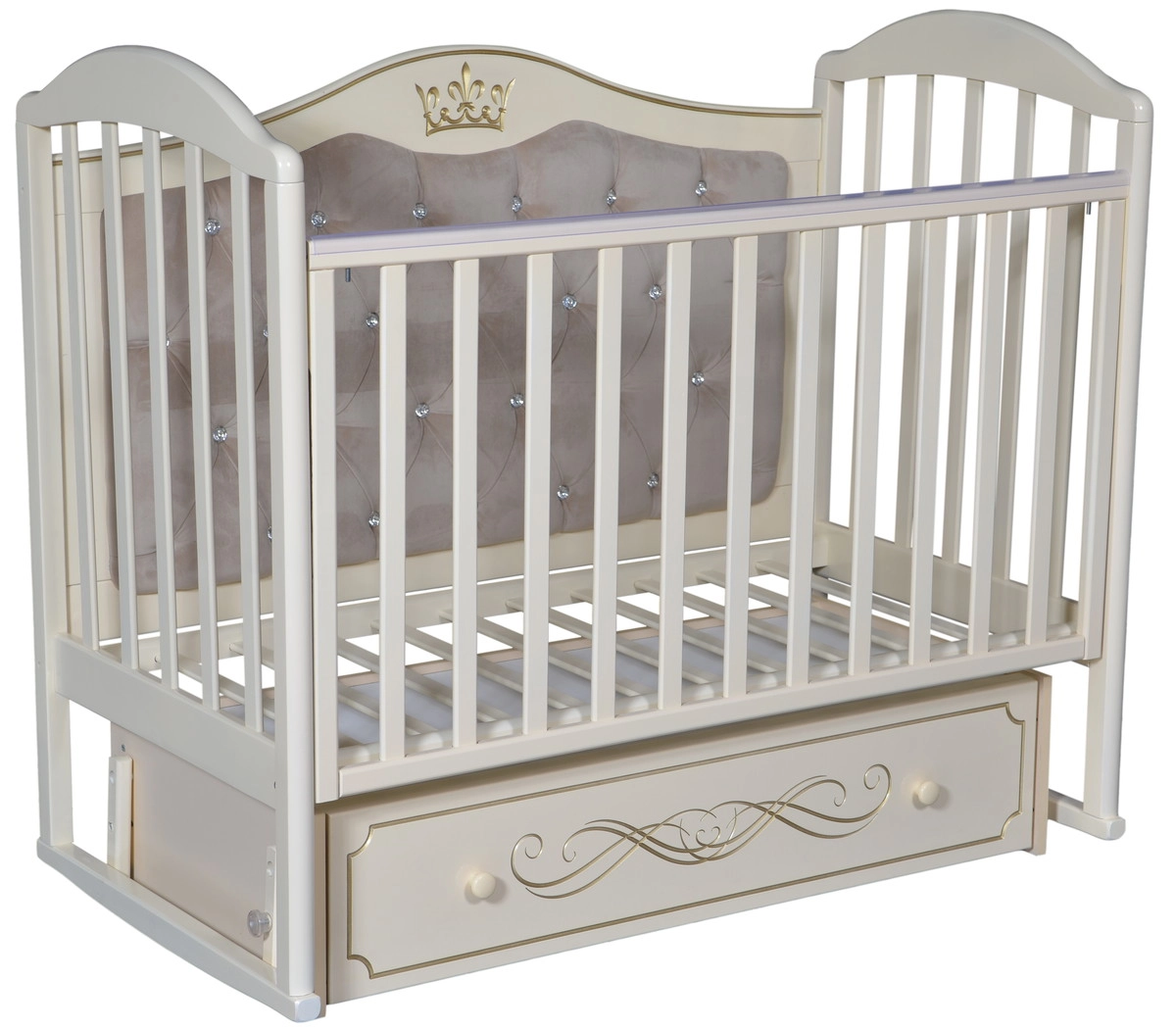Детская кроватка ByTwinz Gabriella 4 универсальный маятник,мягкая стенка слоновая кость 73pa1blyi7p6gp2loj18q0py7fhkqlse