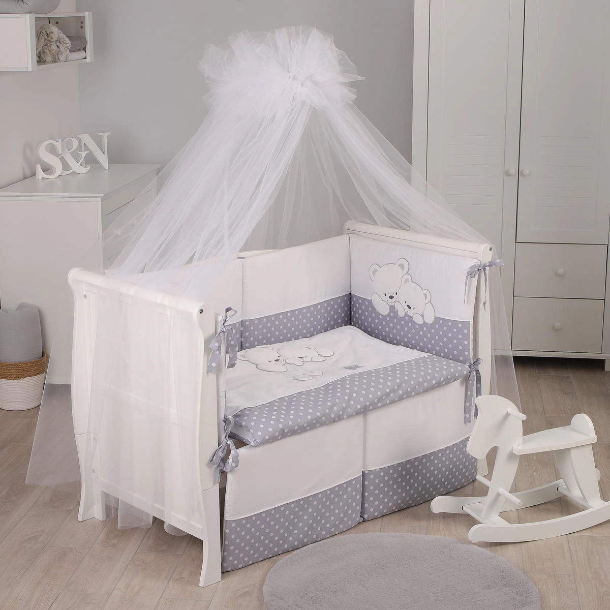 Комплект постельного белья Lepre Sweet Bears 6 предметов (125*65) 23 серый/горох ud01udcs47y8y5k4h1ecgw2z5jr22yo9