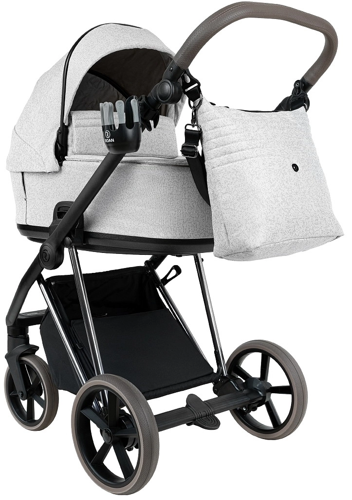 Коляска 2 в 1 Roan Sol Vintage Luxury (Pixel/Light/Nickel/руч.Cappuccino)