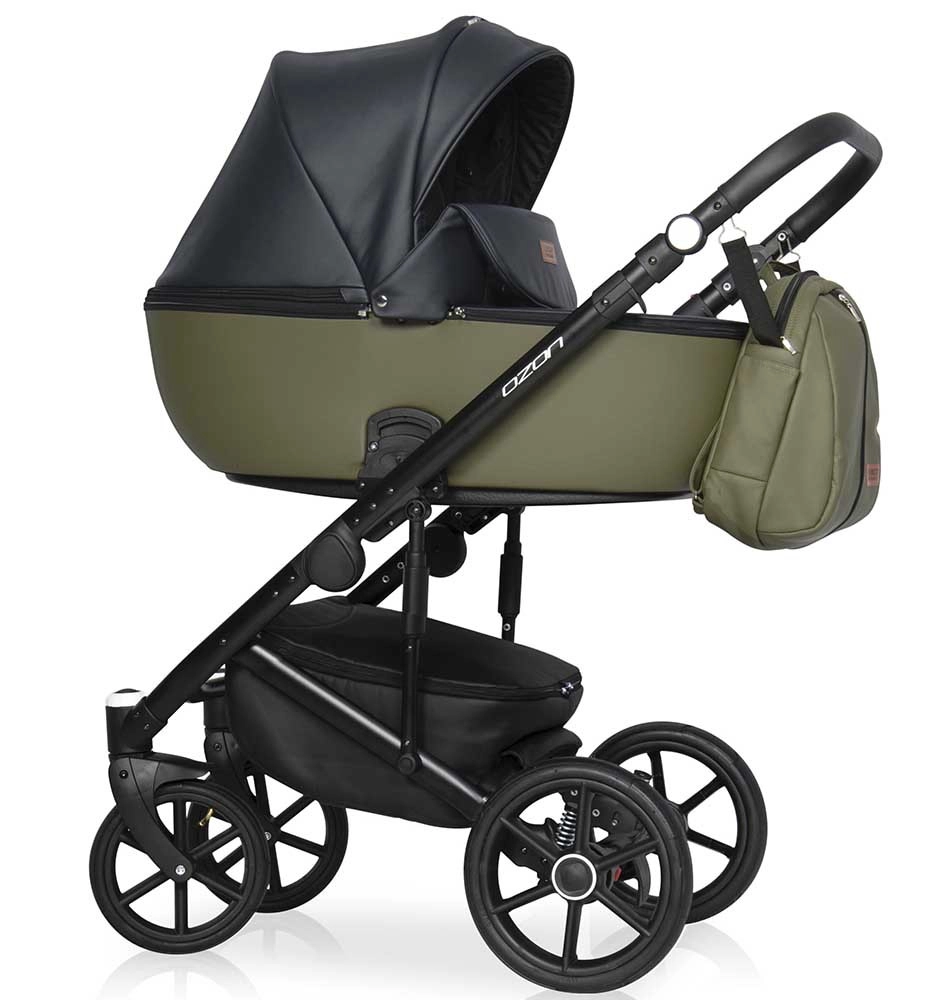 Коляска 3 в 1 RIKO BASIC OZON 02 черно-зеленый acn5nimqlabm3avey8usi5c1mi55zvlf