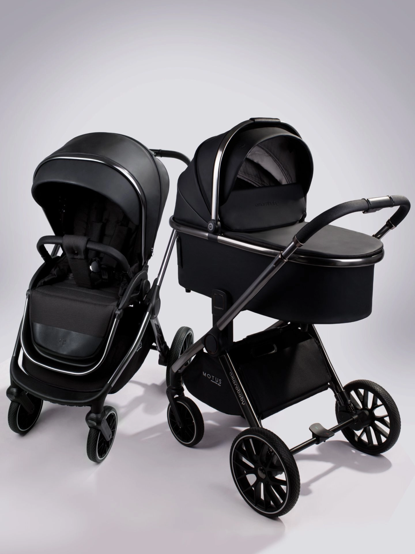 Коляска 2 в 1 Amarobaby Motus Premium Ecco (черный)