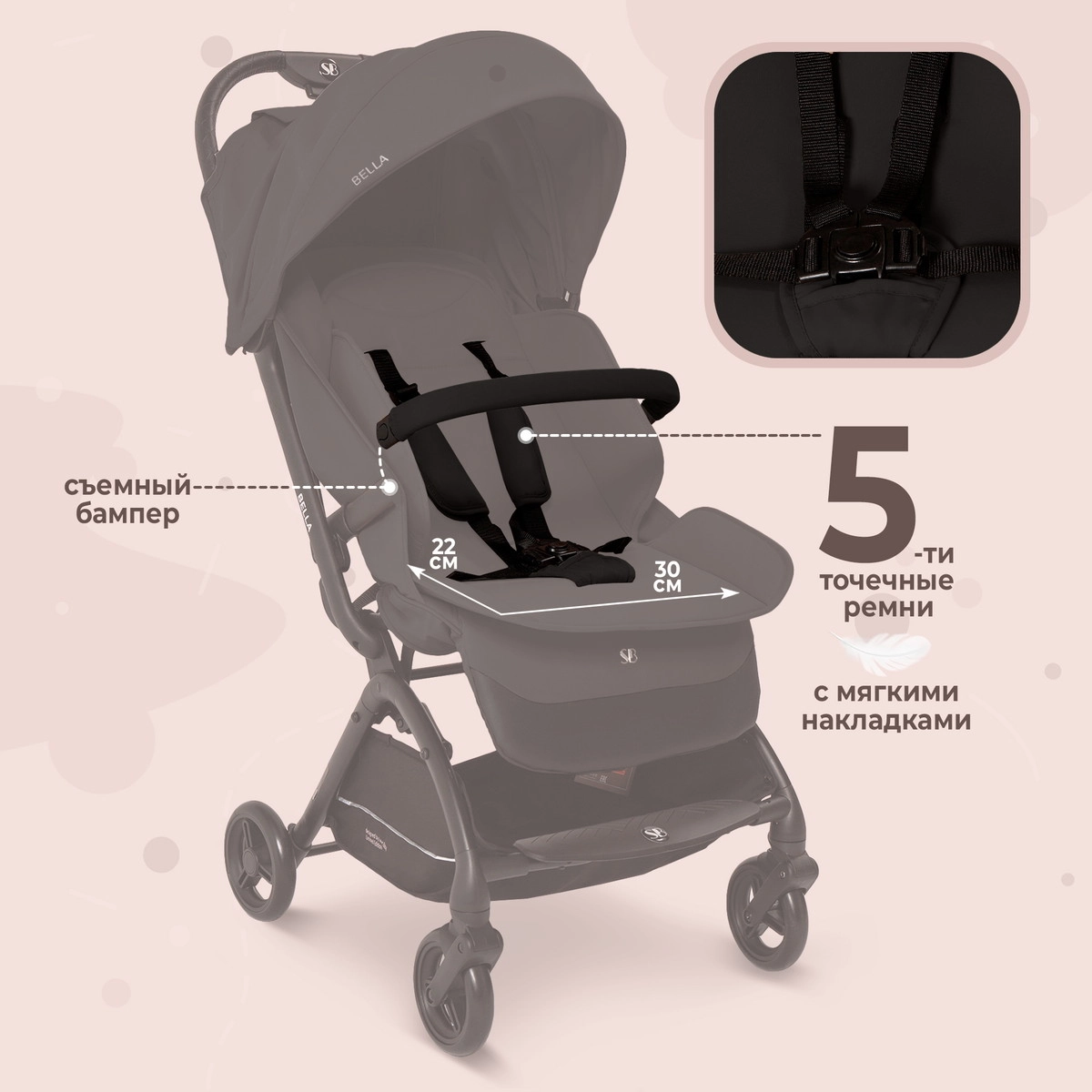 Прогулочная коляска Sweet Baby Bella black 3s67hoccac54p90gn7kw2mjgxzth6dmj